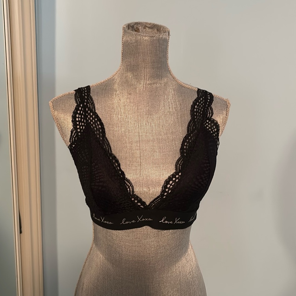 XOXO black lace bra, size Large.